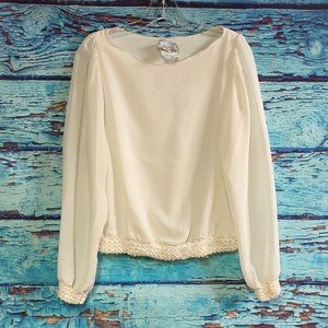 Sally Starr Vintage Sheer Long Sleeved Blouse with Sequin Details